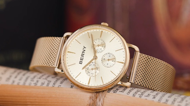 Amazon.com: BERNY Quartz Watch for Men Miyota 6P29 Movement Male